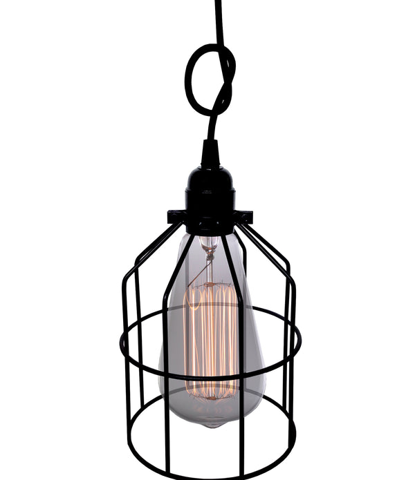 Leena 1-light Black Adjustable Height 6-inch Edison Pendant with Bulb