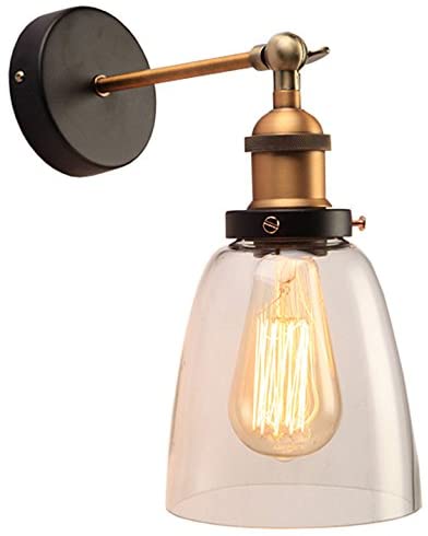 Barbara 1-light Clear Glass Edison Wall Lamp with Light Bulb