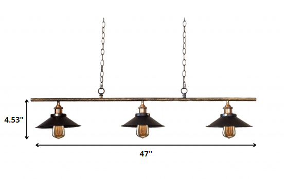 Lillian 3-light Black 47-inch Edison Pendant with Bulbs