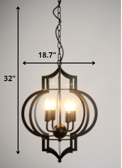 Lynette 4-light Black-finished 17-inch Chandelier with Bulbs