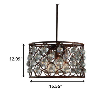 Lalla 3-light Rusty Steel 16-inch Edison Chandelier