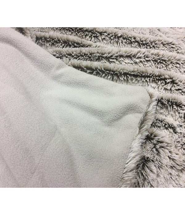 Cozy Gray Faux Fur Throw Blanket