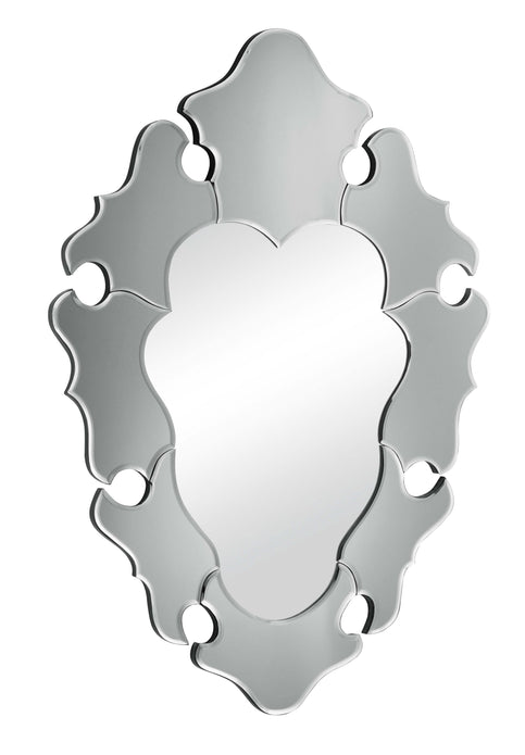 Gray Wonky Waves Wall Mirror