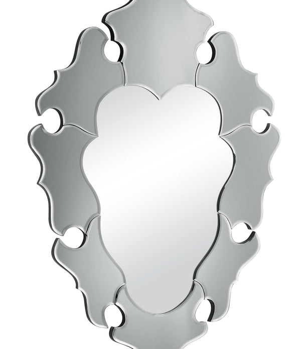 Gray Wonky Waves Wall Mirror