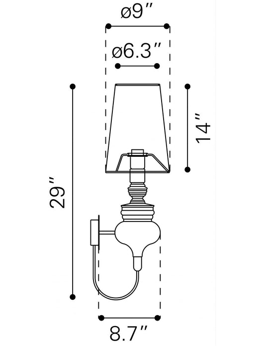 White Carbon Steel Wall Sconce