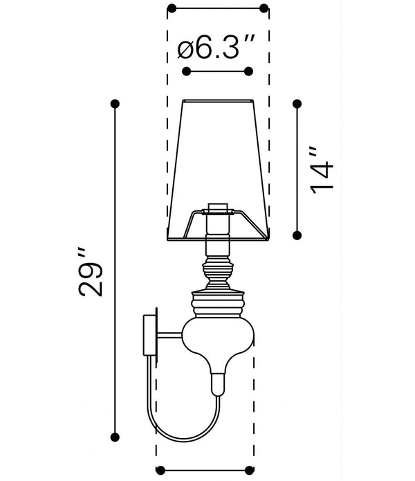 White Carbon Steel Wall Sconce