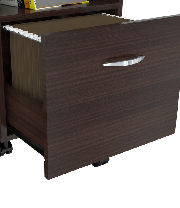 Espresso Finish Wood Large Drawer Filing Cabinet