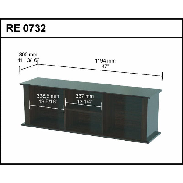 Espresso Finish Wood Wall Mounted Shelving Unit