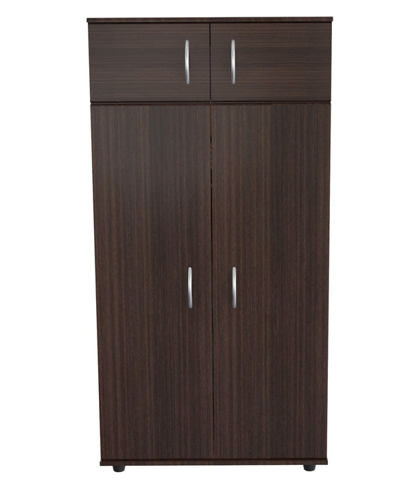 Espresso Finish Wood Wardrobe with Four Doors