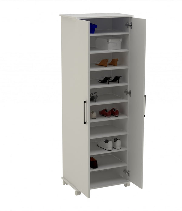 White Shoe Closet with 10 Shelves