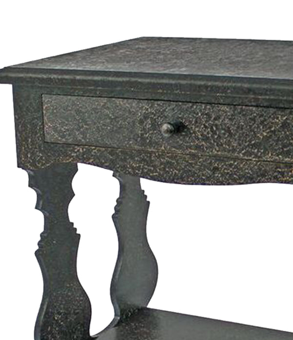 14 x 28 x 29 Black 1 Drawer Vintage Wooden - Accent Table