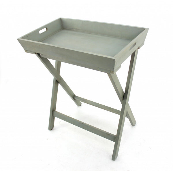 15.5 x 26 x 30 Gray Light Blue Wooden - Serving Table