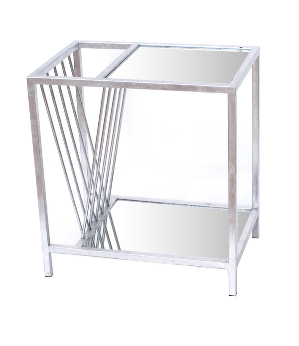 15 x 23 x 24 Silver Metal End Table