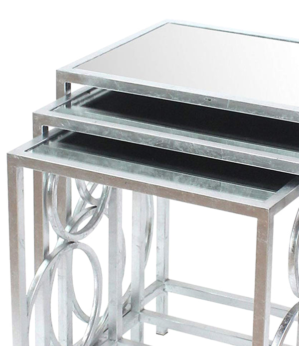 Silver 3 Piece Nesting Table Set