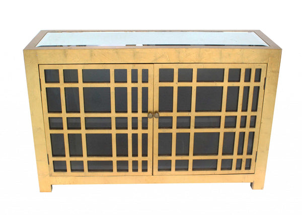 16 x 48 x 32 Gold Rustic Lattice Wood - Cabinet