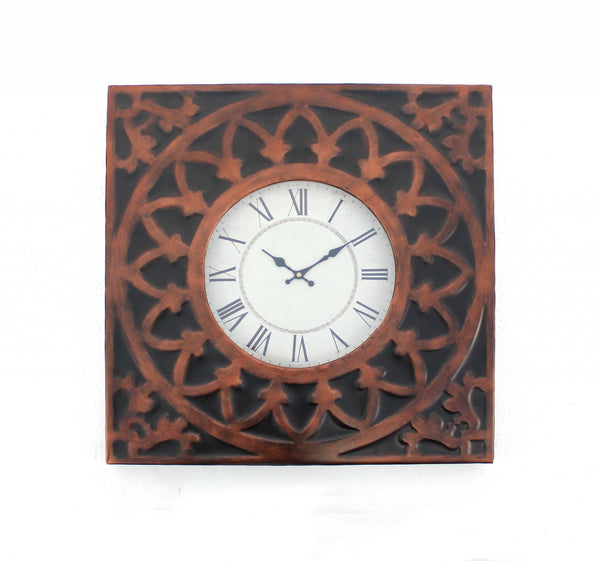 22.75 x 22.75 x 2 Bronze Vintage Metal - Wall Clock