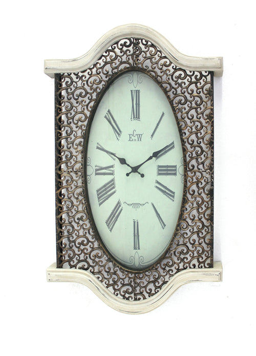 White Wash Vintage Look Wall Clock