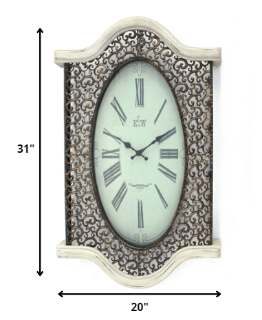 White Wash Vintage Look Wall Clock