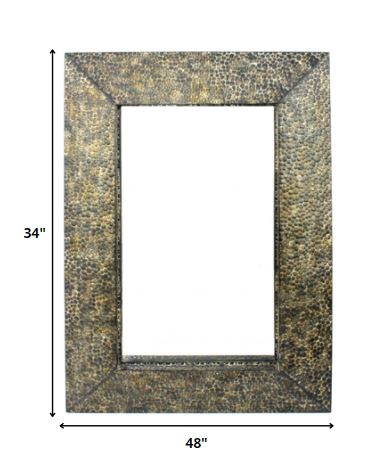 34 x 48 x 4 Bronze Gravel-Like Mosaic Frame - Dressing Mirror