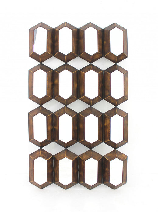 42 x 24.5 x 2 Bronze Modern Diamante Mirrored - Wall Sculpture