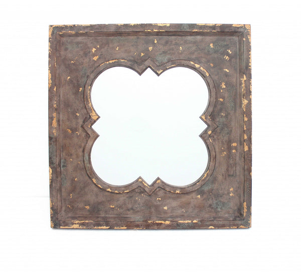 36 x 36 x 1.75 Bronze Vintage Cosmetic With Quadrate Frame - Wall Mirror