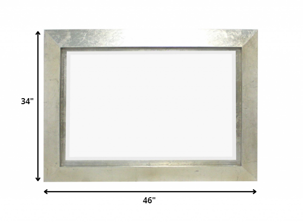 34 x 46 x 2.25 Silver Rectangular  Cosmetic Mirror