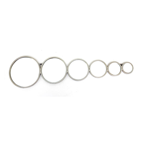 12 x 47 x 1 Silver Bubble-Like Circles Mirror - Wall Decor