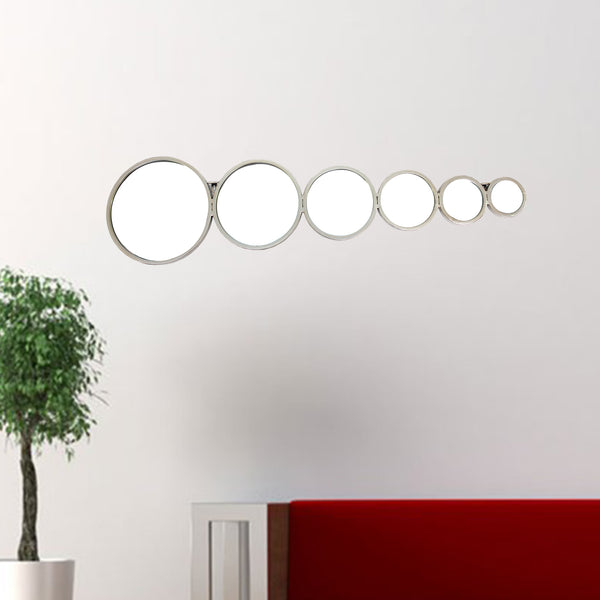 12 x 47 x 1 Silver Bubble-Like Circles Mirror - Wall Decor