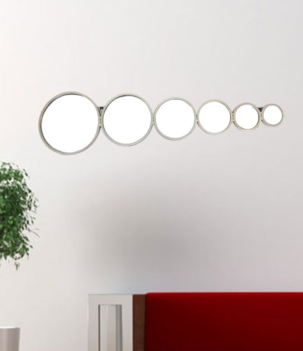 12 x 47 x 1 Silver Bubble-Like Circles Mirror - Wall Decor