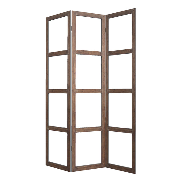 1 x 63 x 84 Brown Wood Glass  Screen