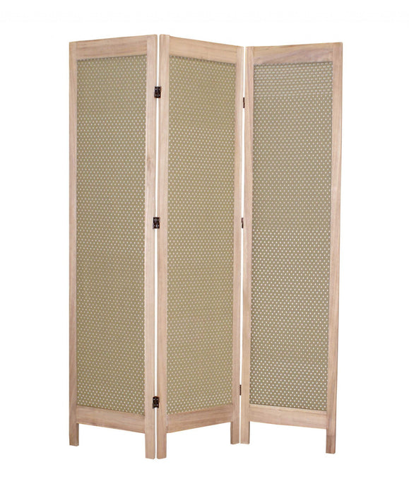 1 x 48 x 67 Beige Wood & Fabric - Screen