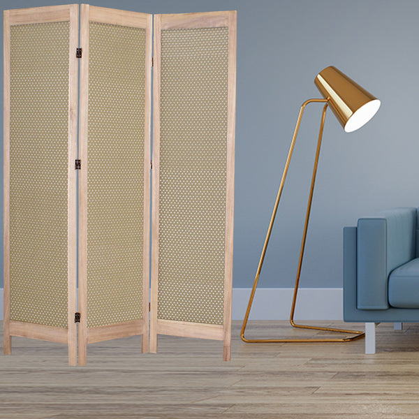 1 x 48 x 67 Beige Wood & Fabric - Screen