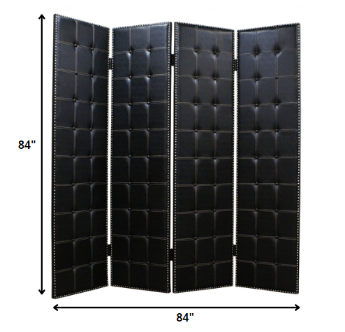 1 x 84 x 84 Black Faux leather  Screen