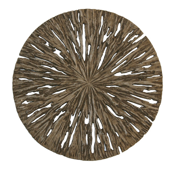 1 x 19 x 19 Brown Round Rotten Wood  Wall Decor