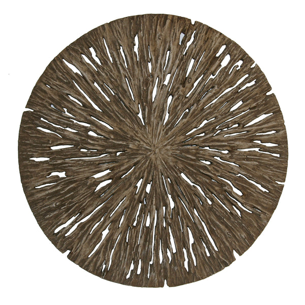 1 x 28 x 28 Brown Round Rotten Wood  Wall Decor