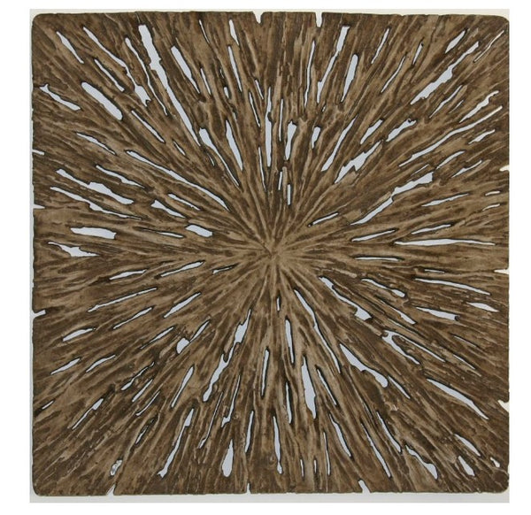 1" x 26" x 26" Brown Square Rotten Wood  Wall Decor