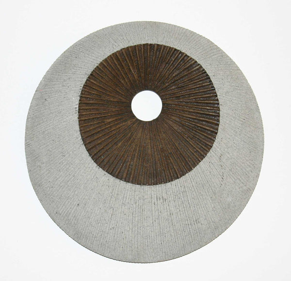 1 x 19 x 19 Brown & Gray Round Double Layer Ribbed  Wall Decor