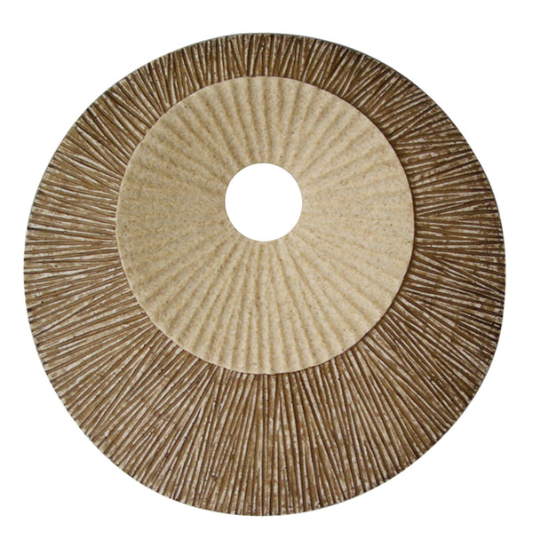 1 x 19 x 19 Brown Round Double Layer Ribbed  Wall Plaque