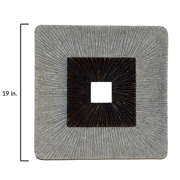 Modern Brown and Gray Ribbed Square Wall Art