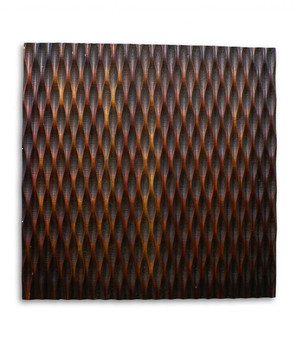 1 x 24 x 24 Brown Metallic Ridge - Wall Art