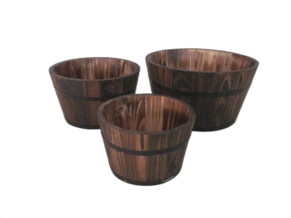 1" x 10" x 1" Brown, Wood Garden Planter - 3 Piece