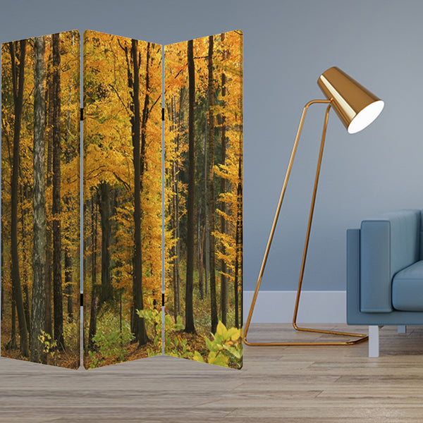 1 x 48 x 72 Multi Color Wood Canvas Autumn Journey  Screen