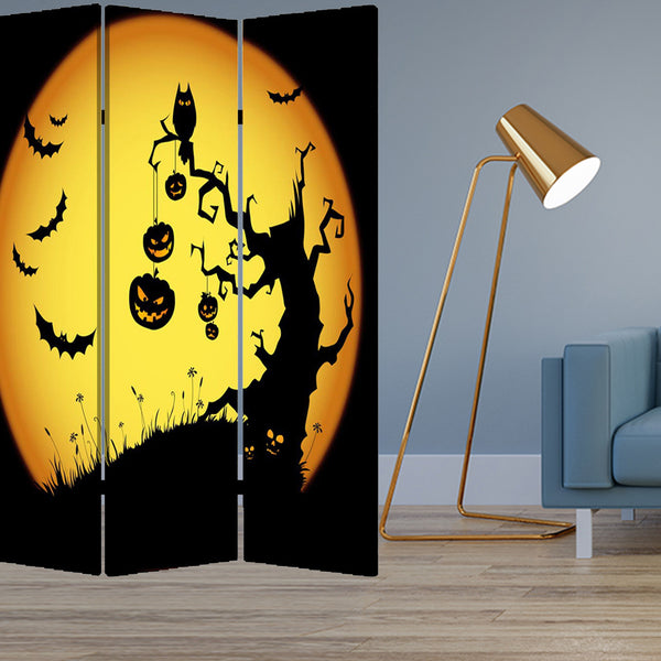 1" x 48" x 72" Multi Color Wood Canvas Halloween  Screen