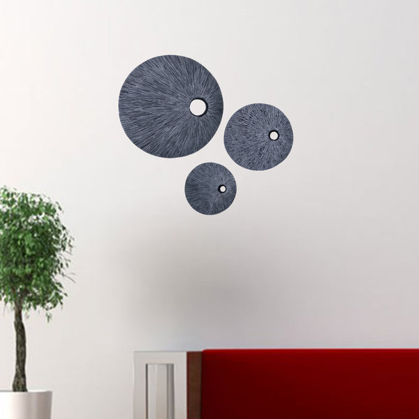 30" Contemporary Grey Round Wall Art