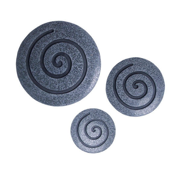 14" Gray Round Modern Spiral Wall Art