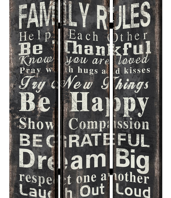 1 x 48 x 72 Multi Color Wood Canvas Family Rule  Screen