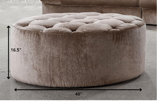 16.5' MDF and Velour Ottoman Tufted with Artificial Crystals