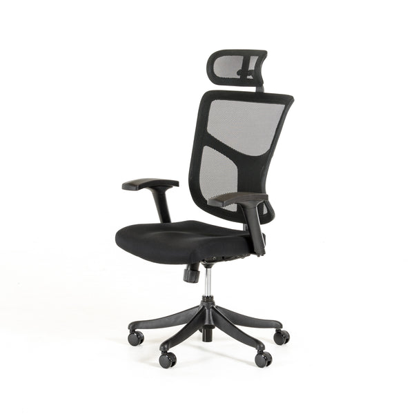 52' Black Plastic and Aluminum Office Chair