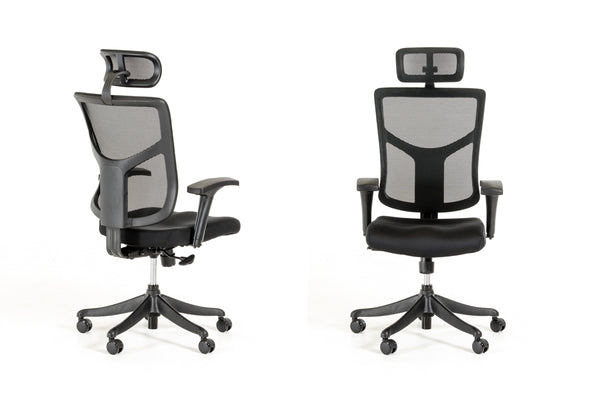 52' Black Plastic and Aluminum Office Chair