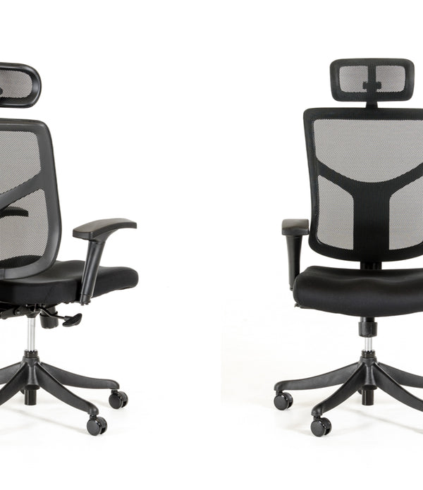 52' Black Plastic and Aluminum Office Chair